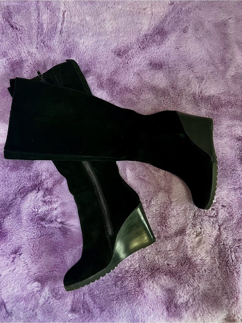 Aldo Black Over-the-Knee Wedge Boots